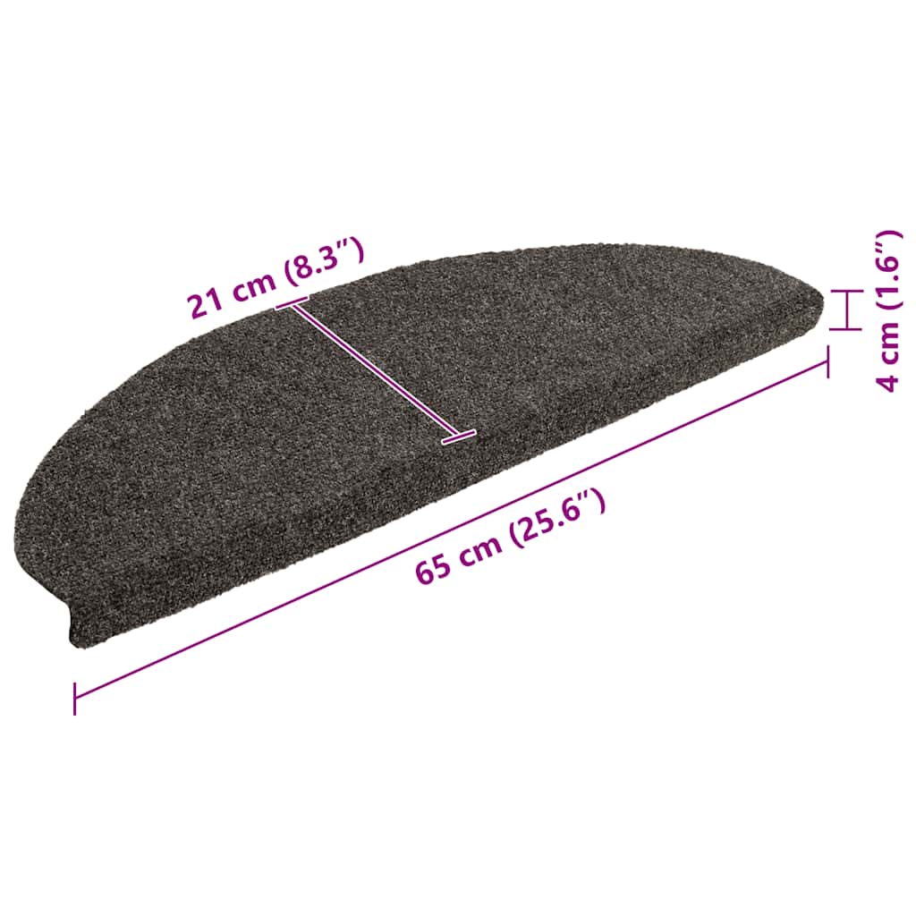 Trappematter selvklebende 20 stk 65x21x4 cm antrasitt halvrund store