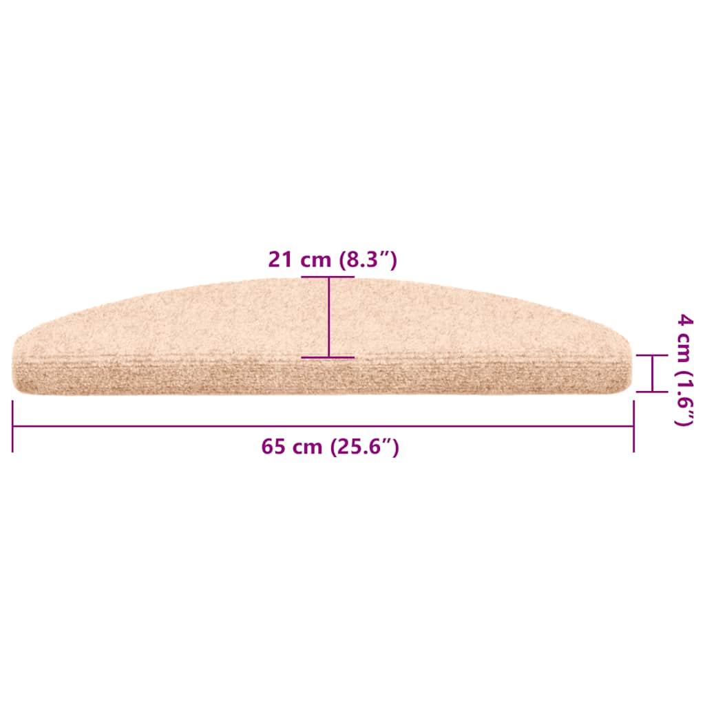 Trappematter selvklebende 30 stk 65x21x4 cm lysebrun halvrund store
