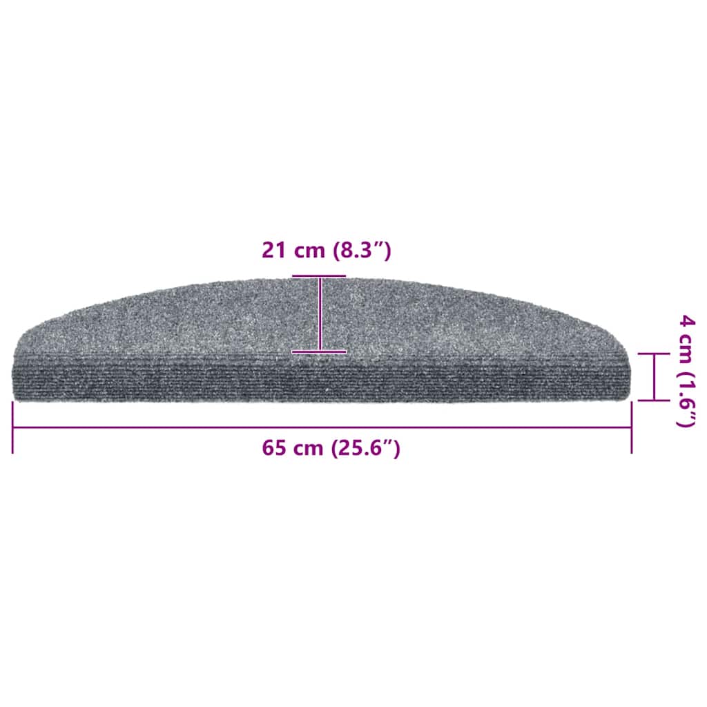 Trappematter selvklebende 30 stk 65x21x4 cm lysegrå halvrund store