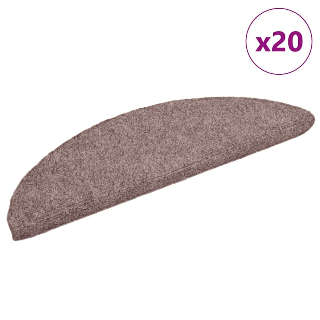 Trappematter selvklebende 20 stk 56x17x3 cm lysebrun halvrund