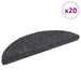 Trappematter selvklebende 20 stk 56x17x3 cm mørkegrå halvrund
