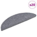 Trappematter selvklebende 20 stk 56x17x3 cm lysegrå halvrund