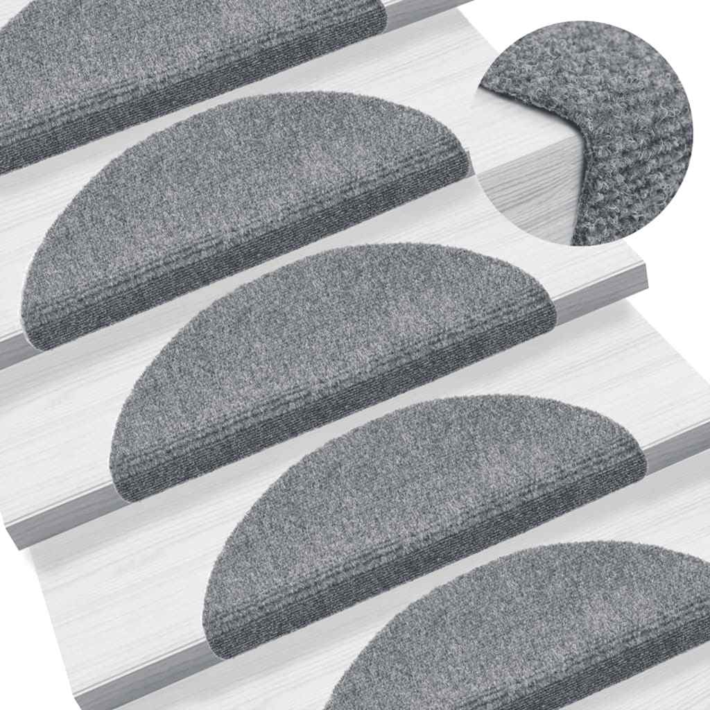 Trappematter selvklebende 20 stk 56x17x3 cm lysegrå halvrund