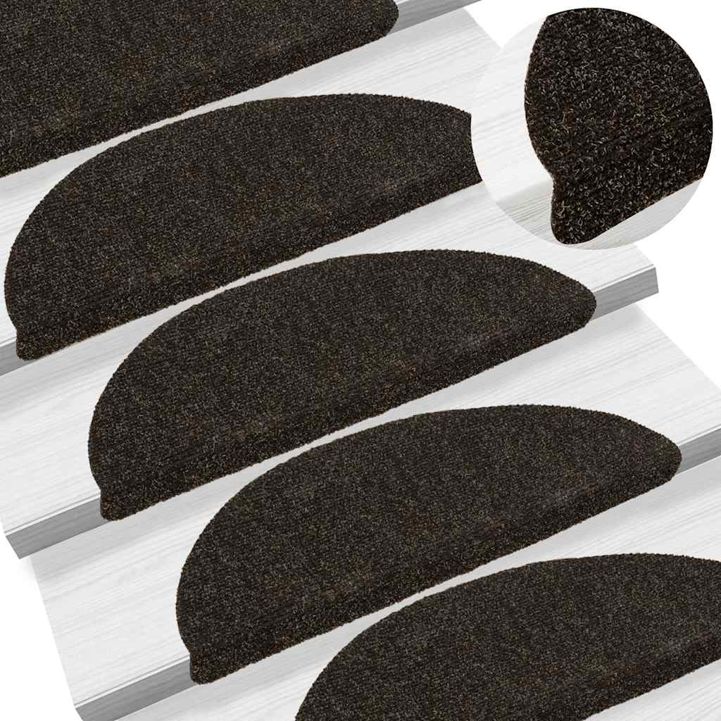 Trappematter selvklebende 20 stk 56x17x3 cm mørkebrune halvrund
