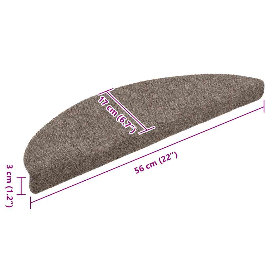 Trappematter selvklebende 20 stk 56x17x3 cm beige halvrund