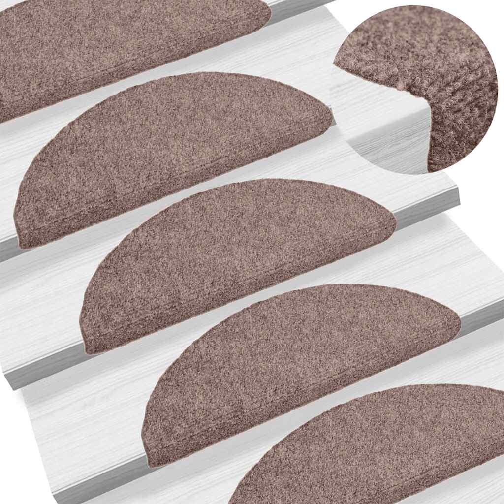 Trappematter selvklebende 30 stk 56x17x3 cm lysebrun halvrund