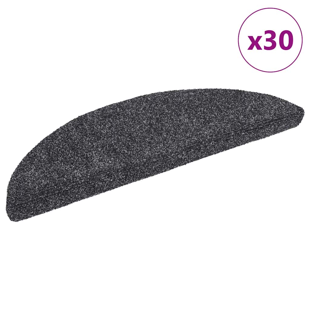 Trappematter selvklebende 30 stk 56x17x3 cm mørkegrå halvrund