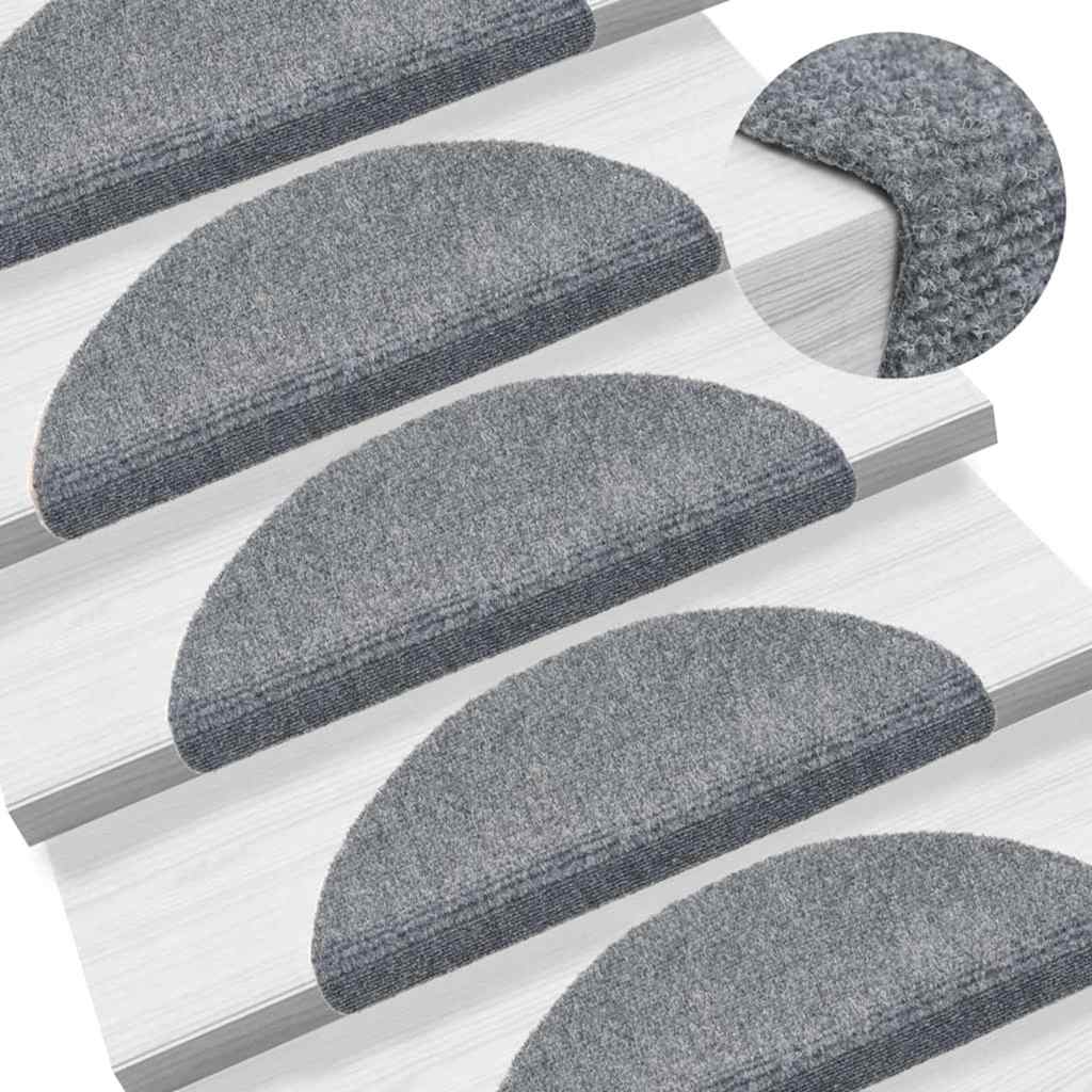 Trappematter selvklebende 30 stk 56x17x3 cm lysegrå halvrund
