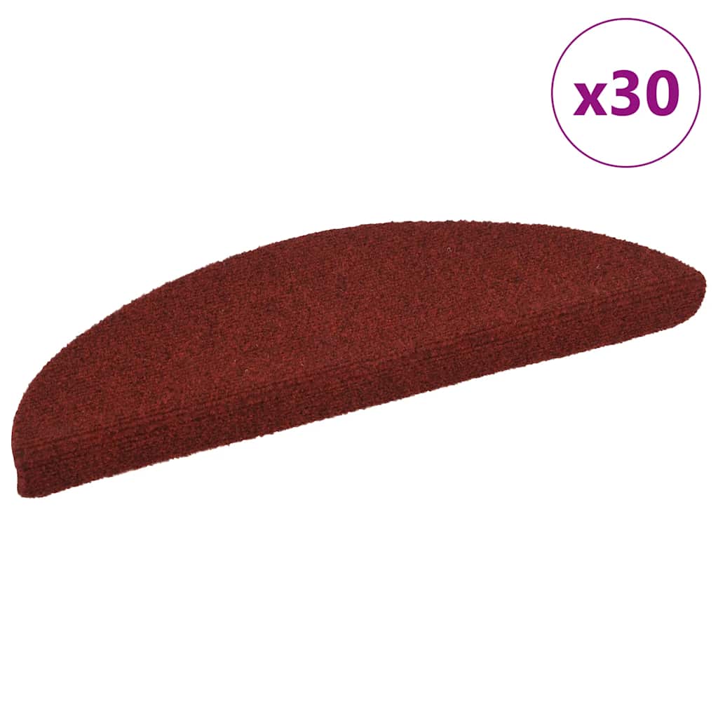 Trappematter selvklebende 30 stk 56x17x3 cm bordeauxrød halvrund