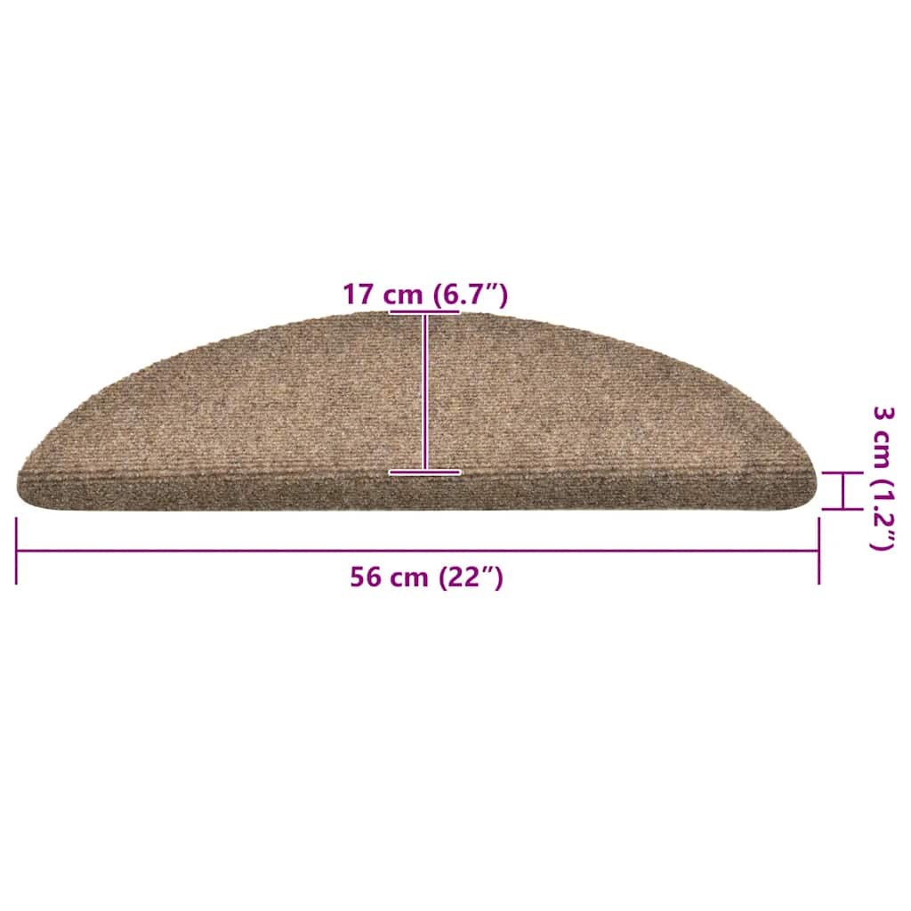 Trappematter selvklebende 30 stk 56x17x3 cm beige halvrund