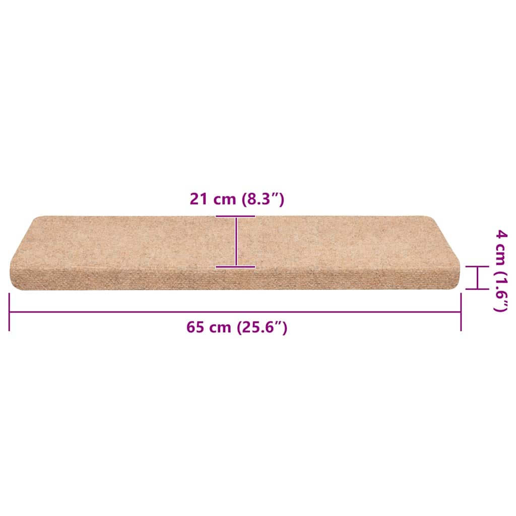 Trappematter selvklebende 30 stk 65x21x4 cm kremfarget rektangulær kant