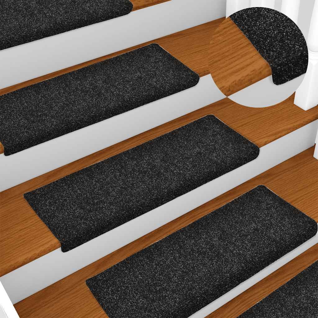 Trappematter selvklebende 30 stk 65x21x4 cm svart rektangulær kant