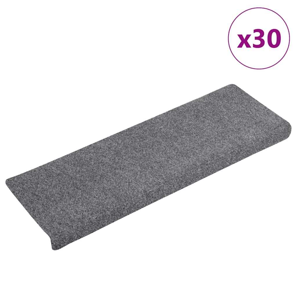Trappematter selvklebende 30 stk 65x21x4 cm lysegrå rektangulær kant