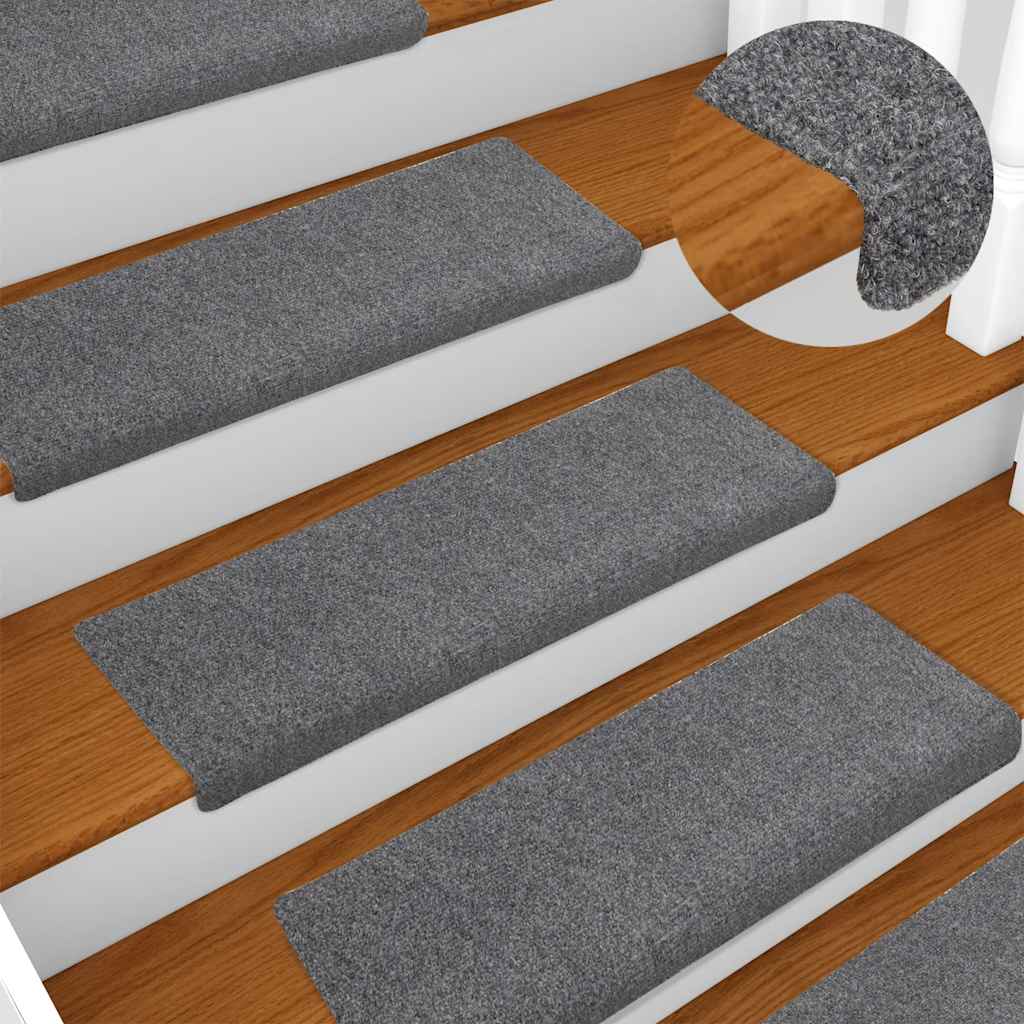 Trappematter selvklebende 30 stk 65x21x4 cm lysegrå rektangulær kant