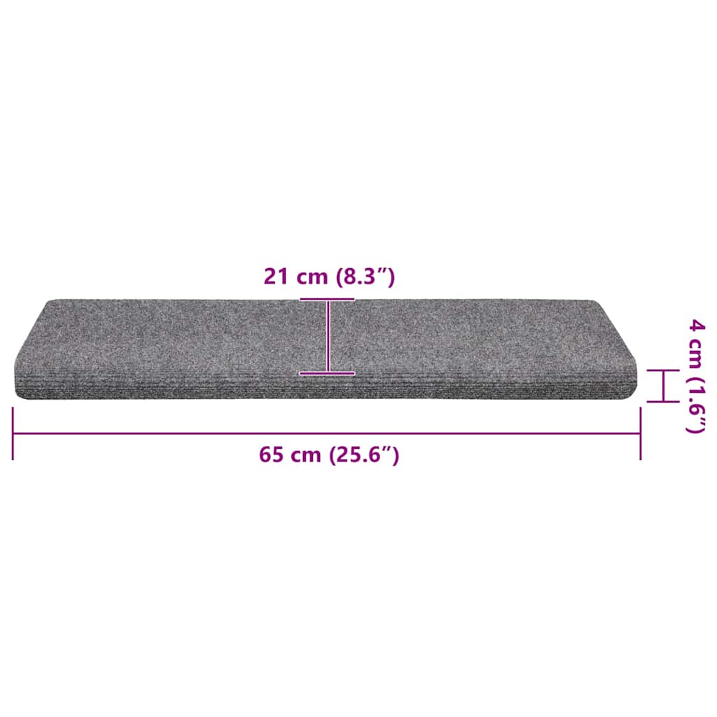 Trappematter selvklebende 30 stk 65x21x4 cm lysegrå rektangulær kant