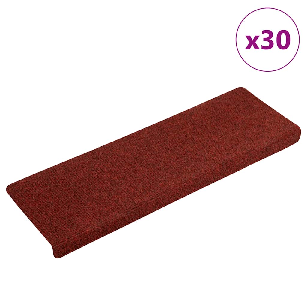 Trappematter selvklebende 30 stk 65x21x4 cm bordeauxrød rektangulær kant
