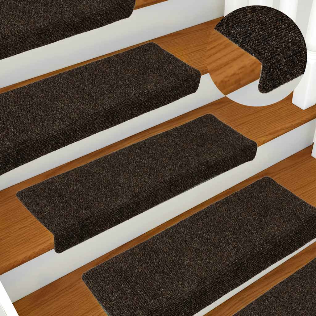 Trappematter selvklebende 30 stk 65x21x4 cm mørkebrune rektangulære kanter