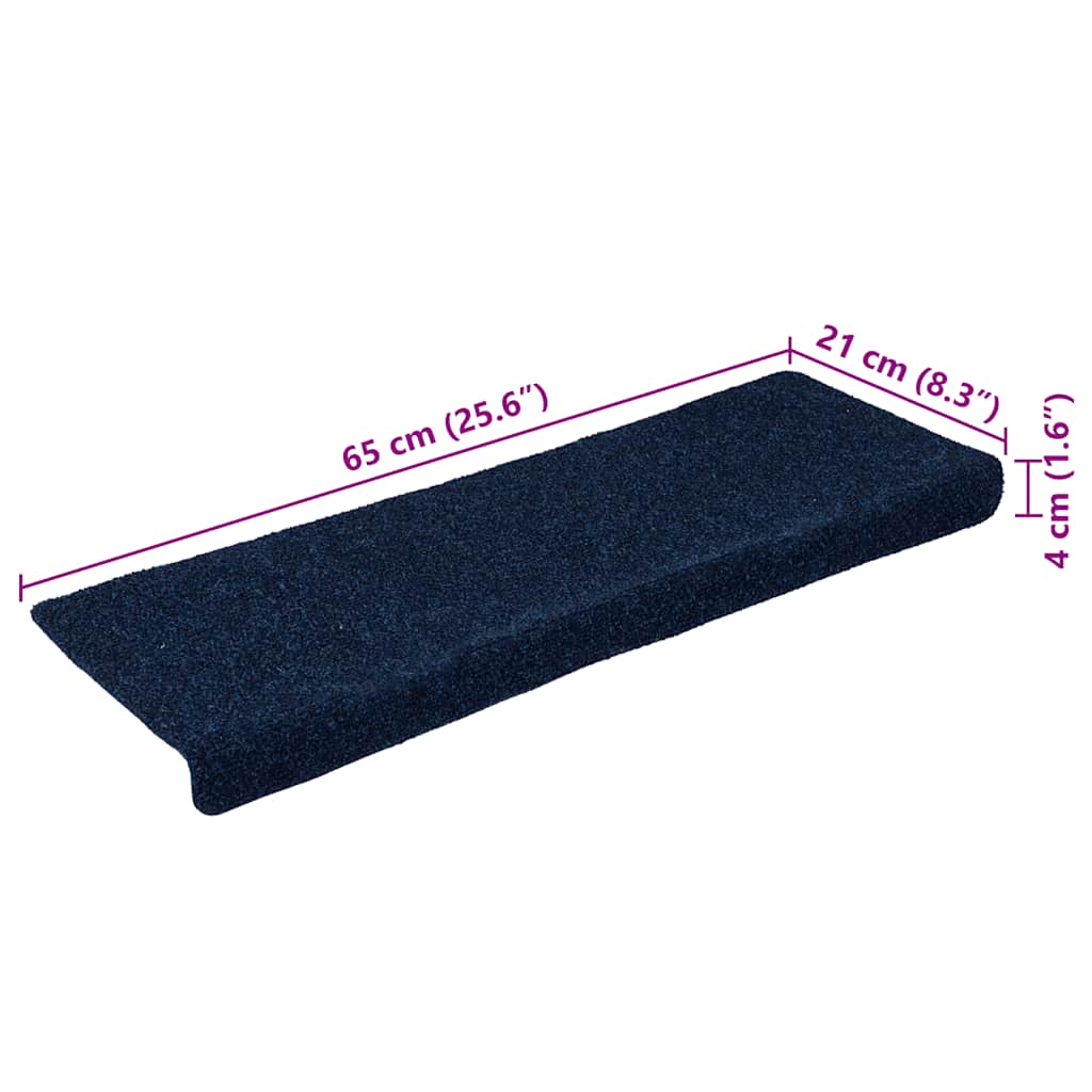 Trappematter selvklebende 30 stk 65x21x4 cm marineblå rektangulær kant