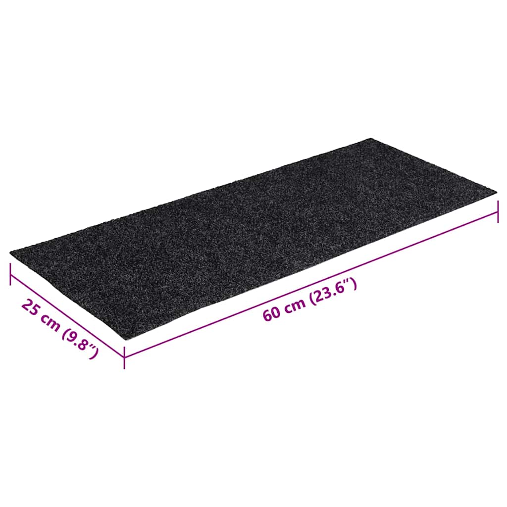 Trappematter selvklebende 30 stk 60x25 cm mørkegrå rektangulære