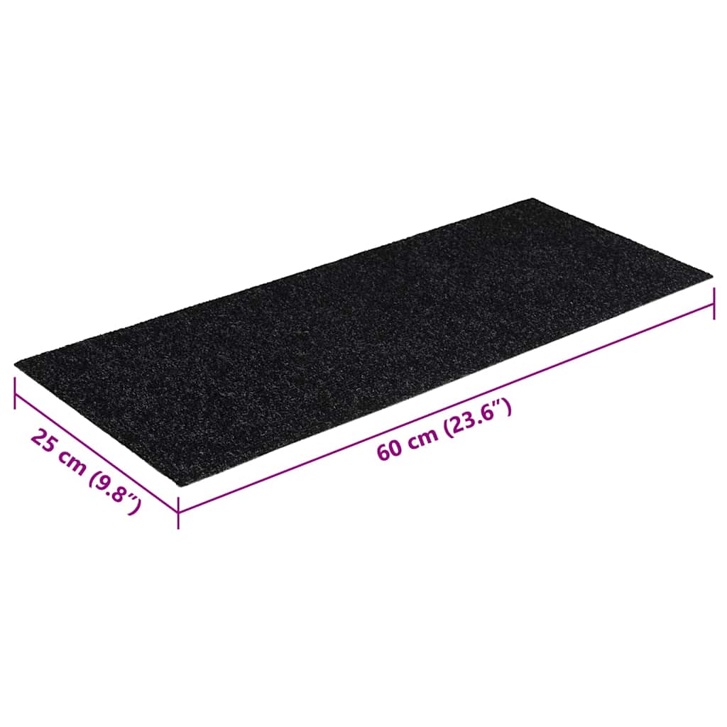 Trappematter selvklebende 30 stk 60x25 cm svarte rektangulære
