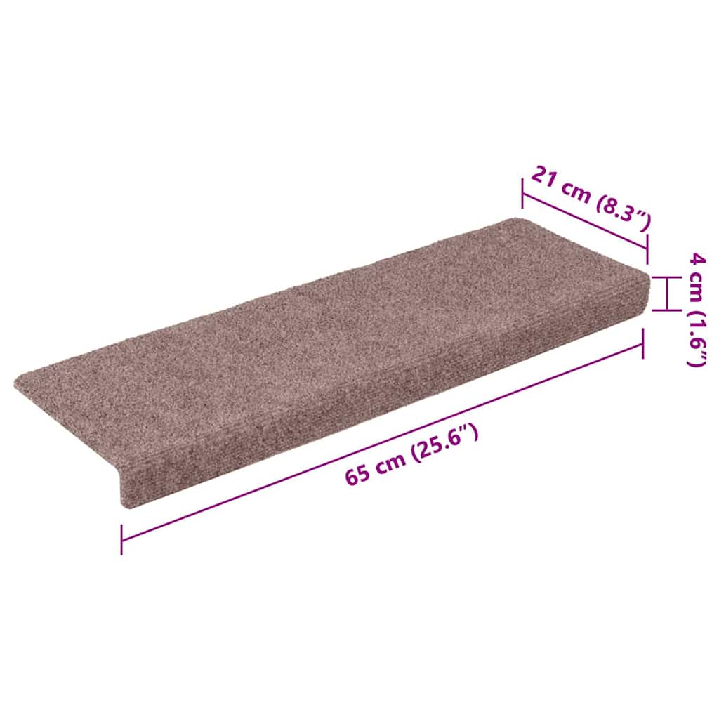 Trappematter selvklebende 20 stk 65x21x4 cm lysebrun rektangulær kant