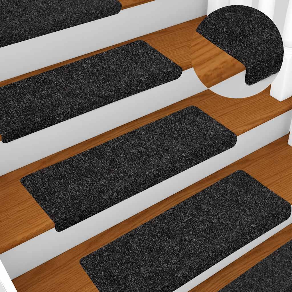 Trappematter selvklebende 20 stk 65x21x4 cm svart rektangulær kant
