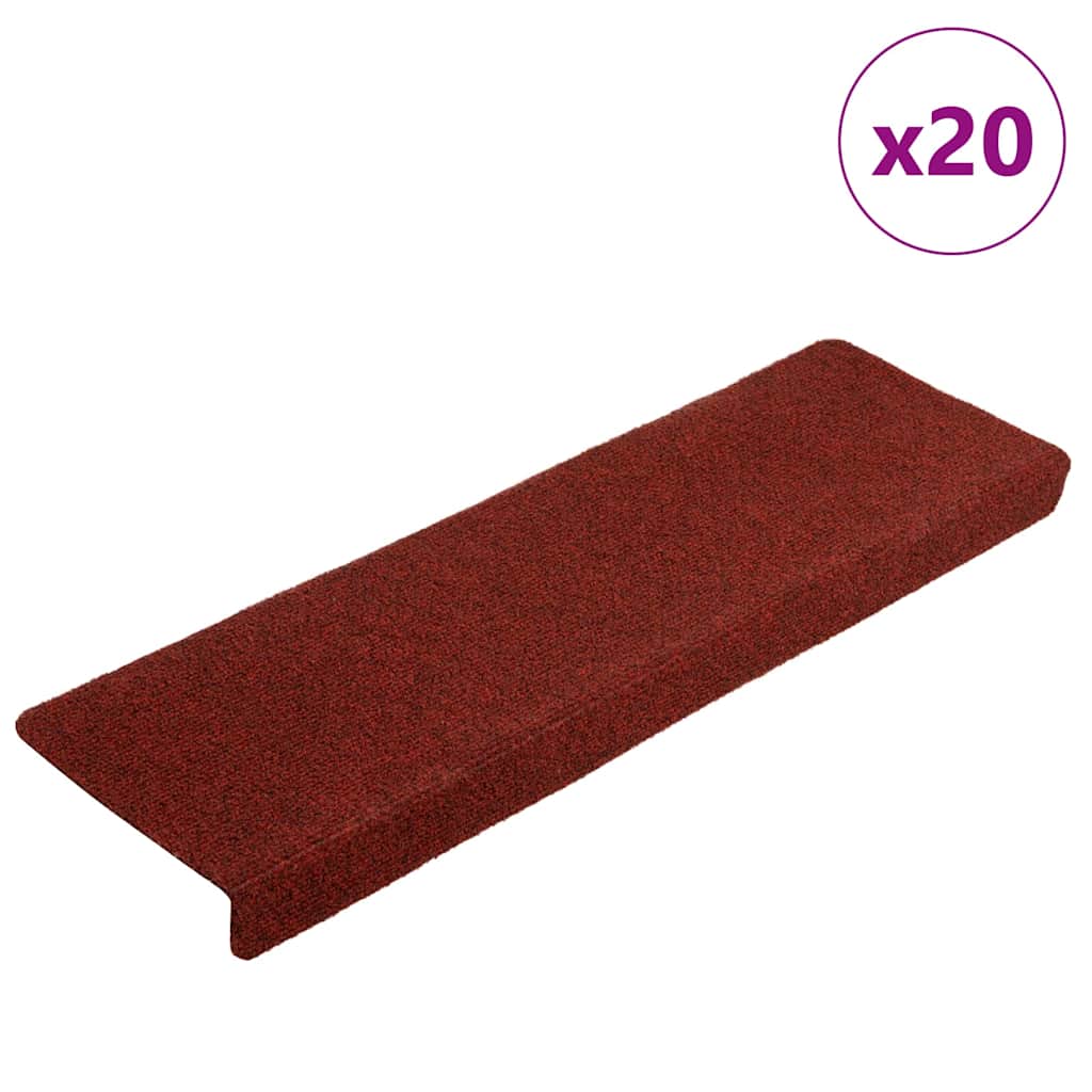 Trappematter selvklebende 20 stk 65x21x4 cm bordeauxrød rektangulær kant