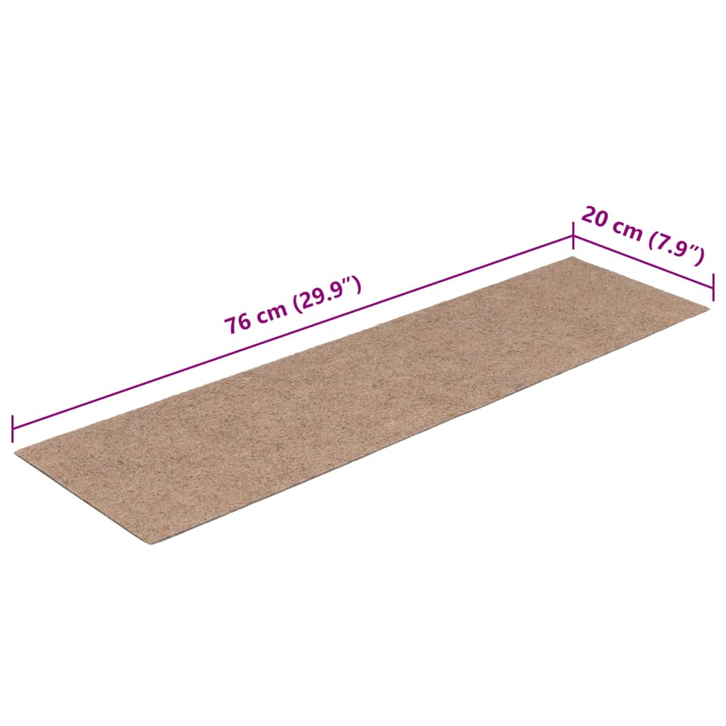 Trappematter selvklebende 30 stk 76x20 cm lysebrune rektangulære