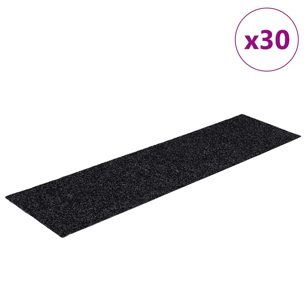 Trappematter selvklebende 30 stk 76x20 cm svarte rektangulære
