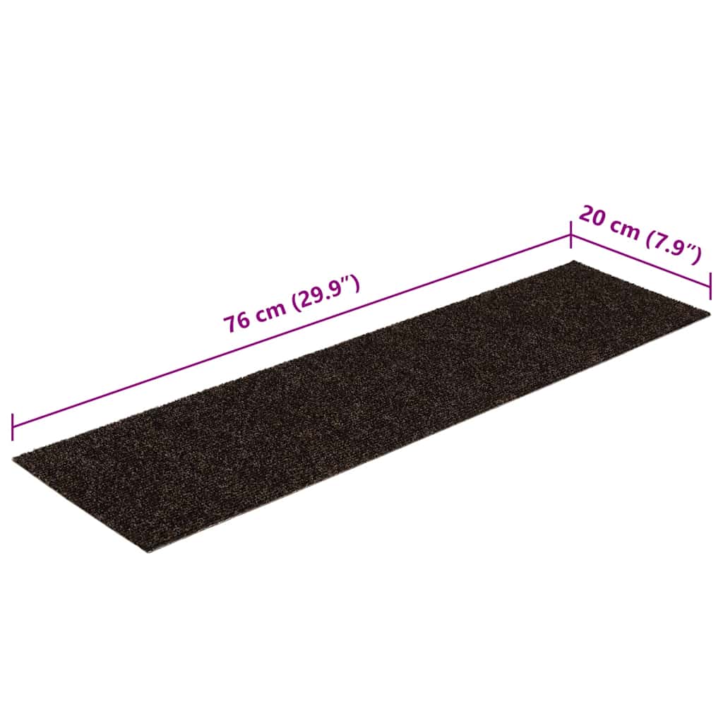 Trappematter selvklebende 30 stk 76x20 cm mørkebrune rektangulære