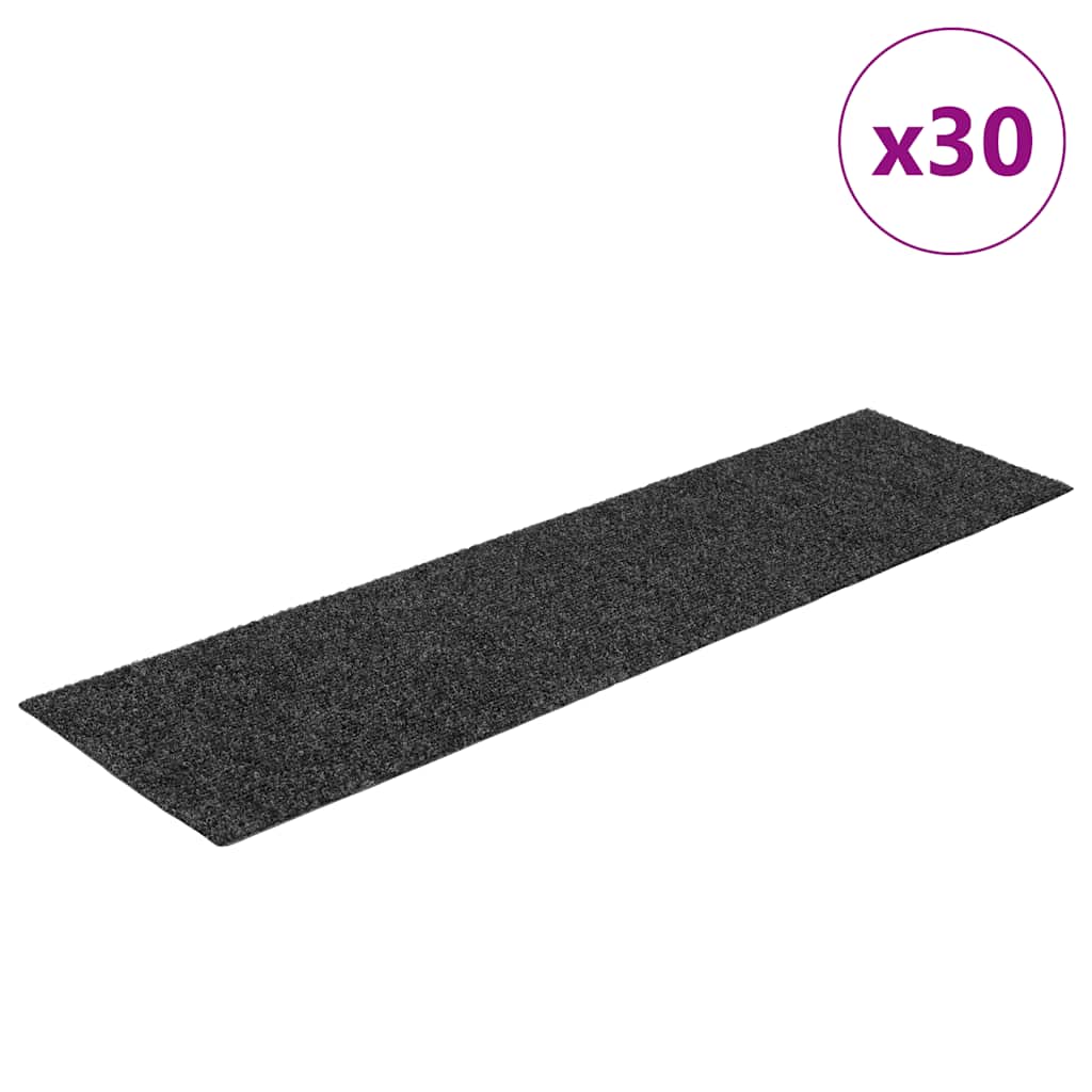 Trappematter selvklebende 30 stk 76x20 cm antrasitt rektangulære