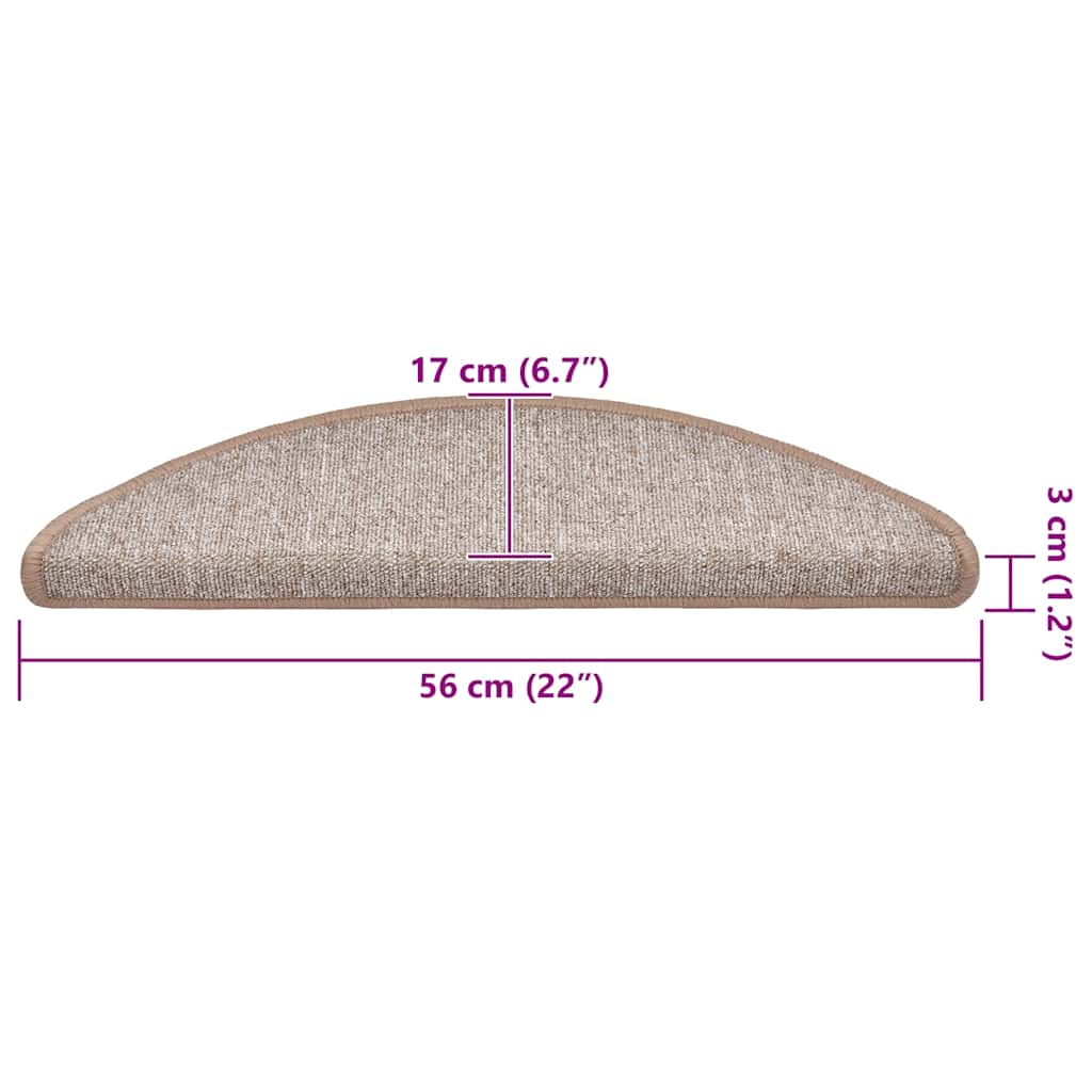 Trappematter 30 stk 56x17x3 cm lysebrune halvrund