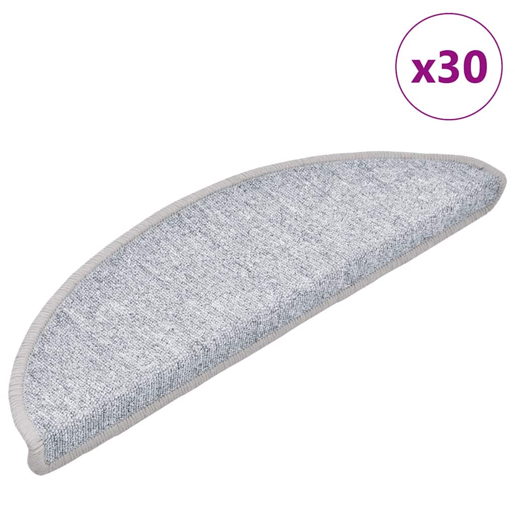 Trappematter 30 stk 56x17x3 cm lysegrå halvrund