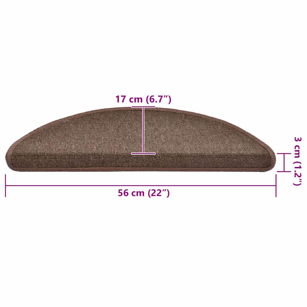 Trappematter 30 stk 56x17x3 cm kaffebrune halvrund