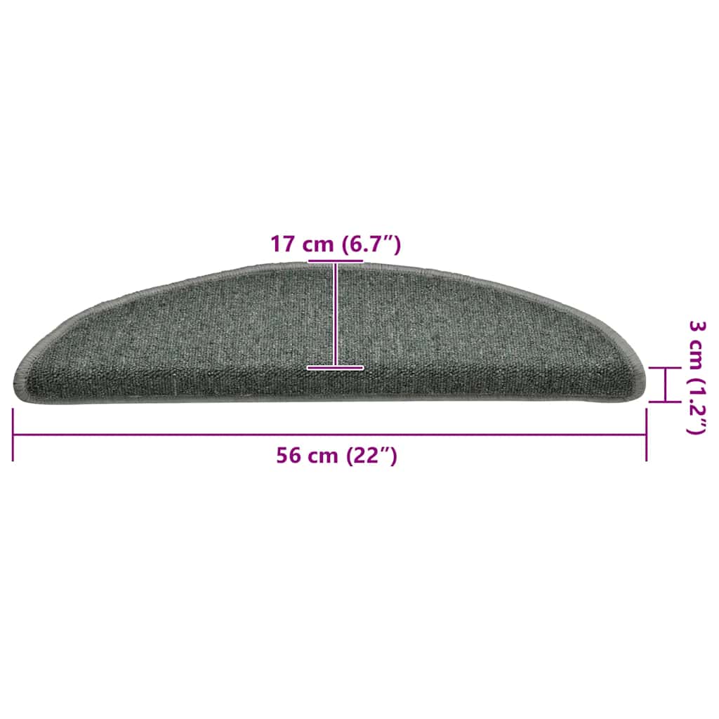 Trappematter 30 stk 56x17x3 cm mørkegrønne halvrund