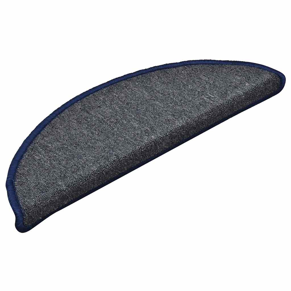 Trappematter 30 stk 56x17x3 cm mørkegrå og blå halvrund