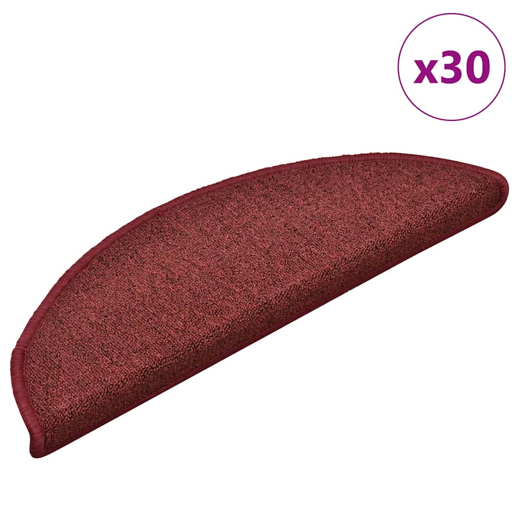 Trappematter 30 stk 56x17x3 cm bordeaux halvrund