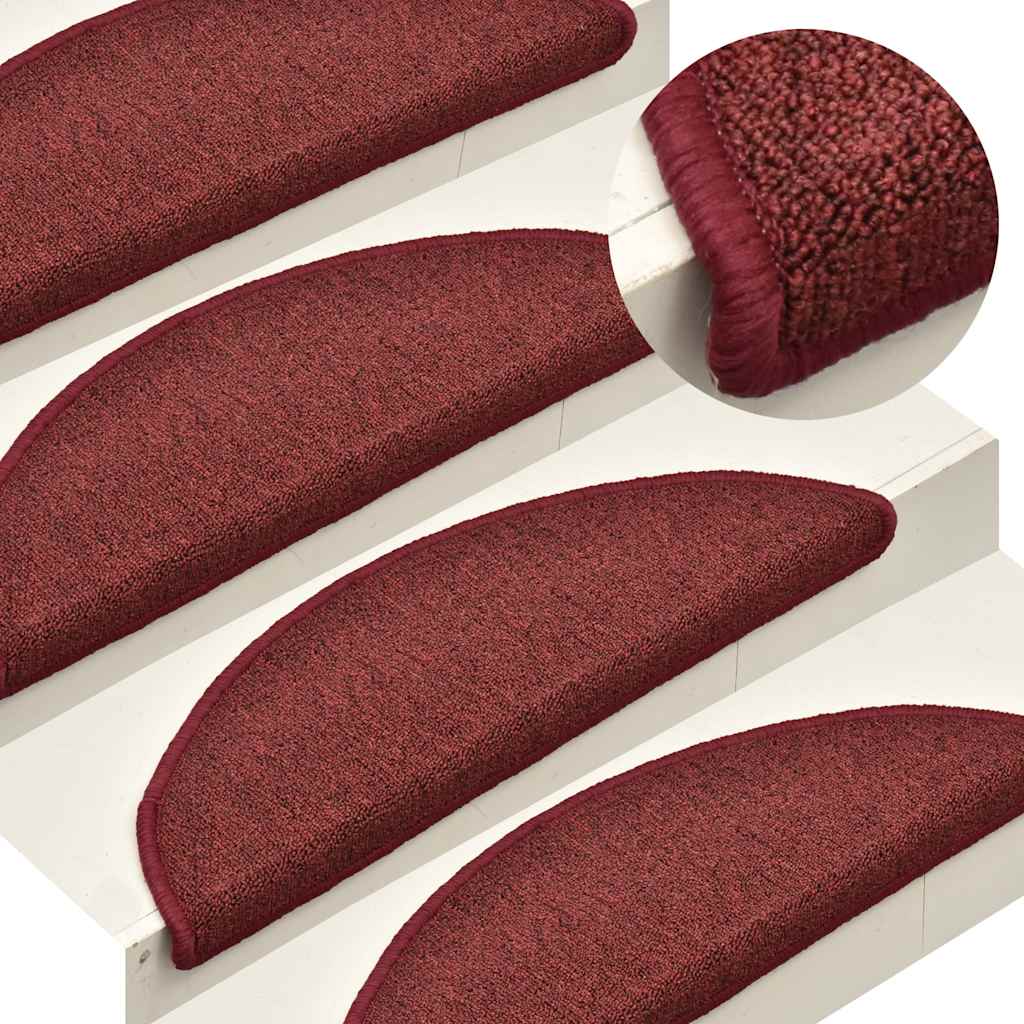 Trappematter 30 stk 56x17x3 cm bordeaux halvrund