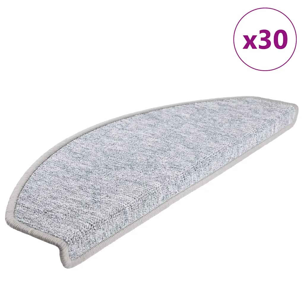 Trappematter 30 stk 65x24x4 cm lysegrå halvrund store