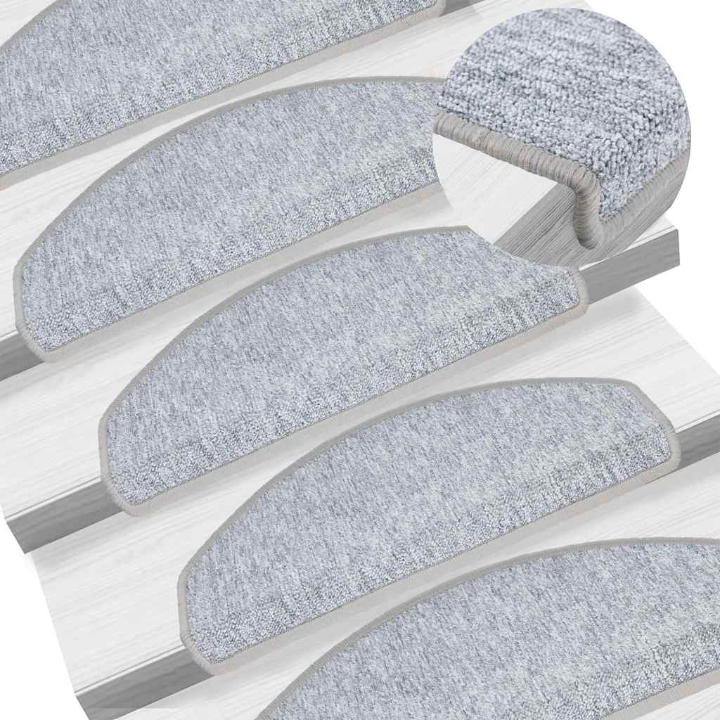 Trappematter 30 stk 65x24x4 cm lysegrå halvrund store