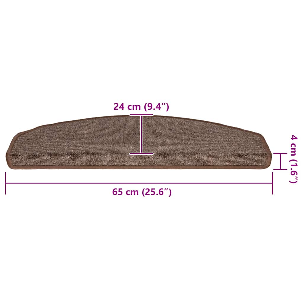 Trappematter 30 stk 65x24x4 cm kaffebrune halvrund store