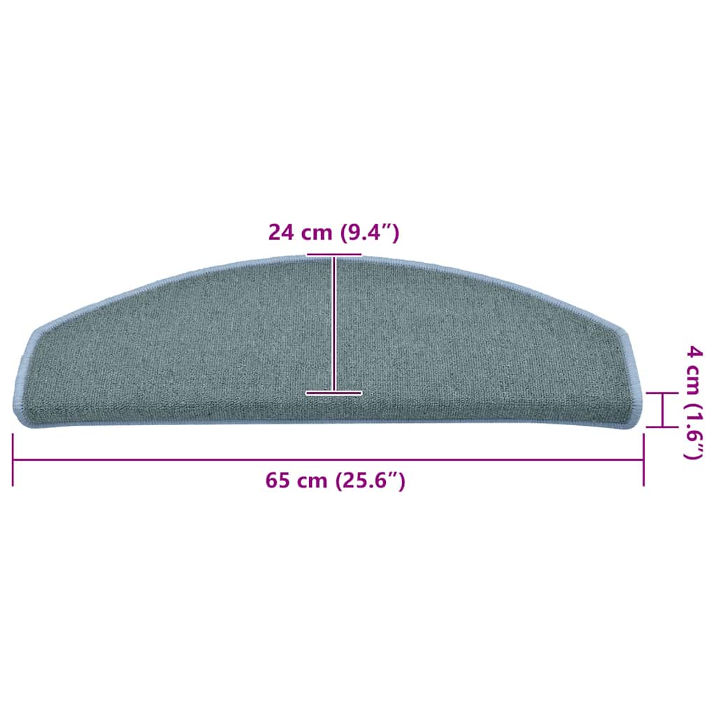 Trappematter 30 stk 65x24x4 cm sjøblå halvrund store