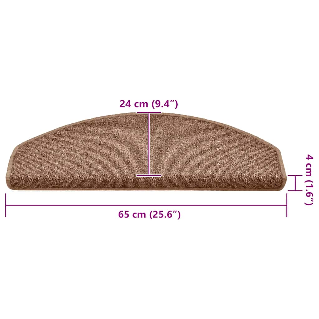 Trappematter 30 stk 65x24x4 cm brune halvrund store