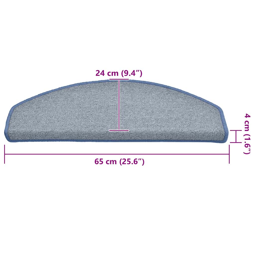 Trappematter 30 stk 65x24x4 cm lysegrå og blå halvrund store