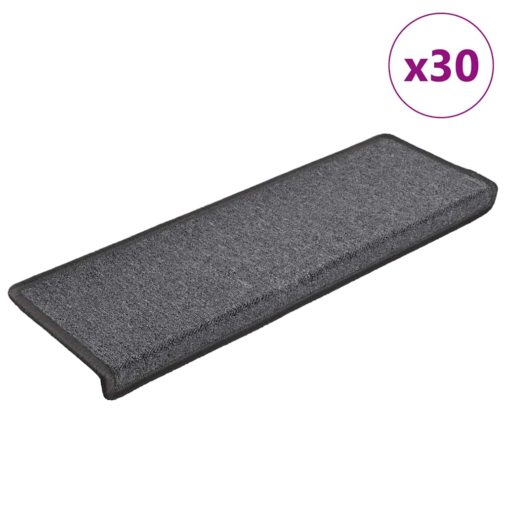 Trappematter 30 stk 65x21x4 cm mørkegrå rektangulær kant