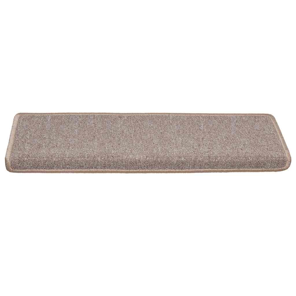 Trappematter 30 stk 65x21x4 cm lysebrune rektangulære kanter vidaXL