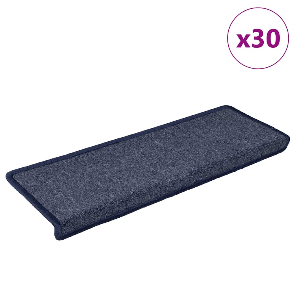 Trappematter 30 stk 65x21x4 cm mørkegrå og blå rektangulær kant