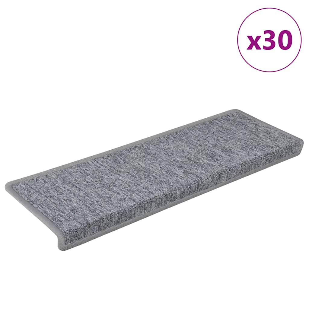 Trappematter 30 stk 65x21x4 cm lysegrå rektangulær kant
