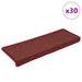 Trappematter 30 stk 65x21x4 cm bordeaux rektangulær kant