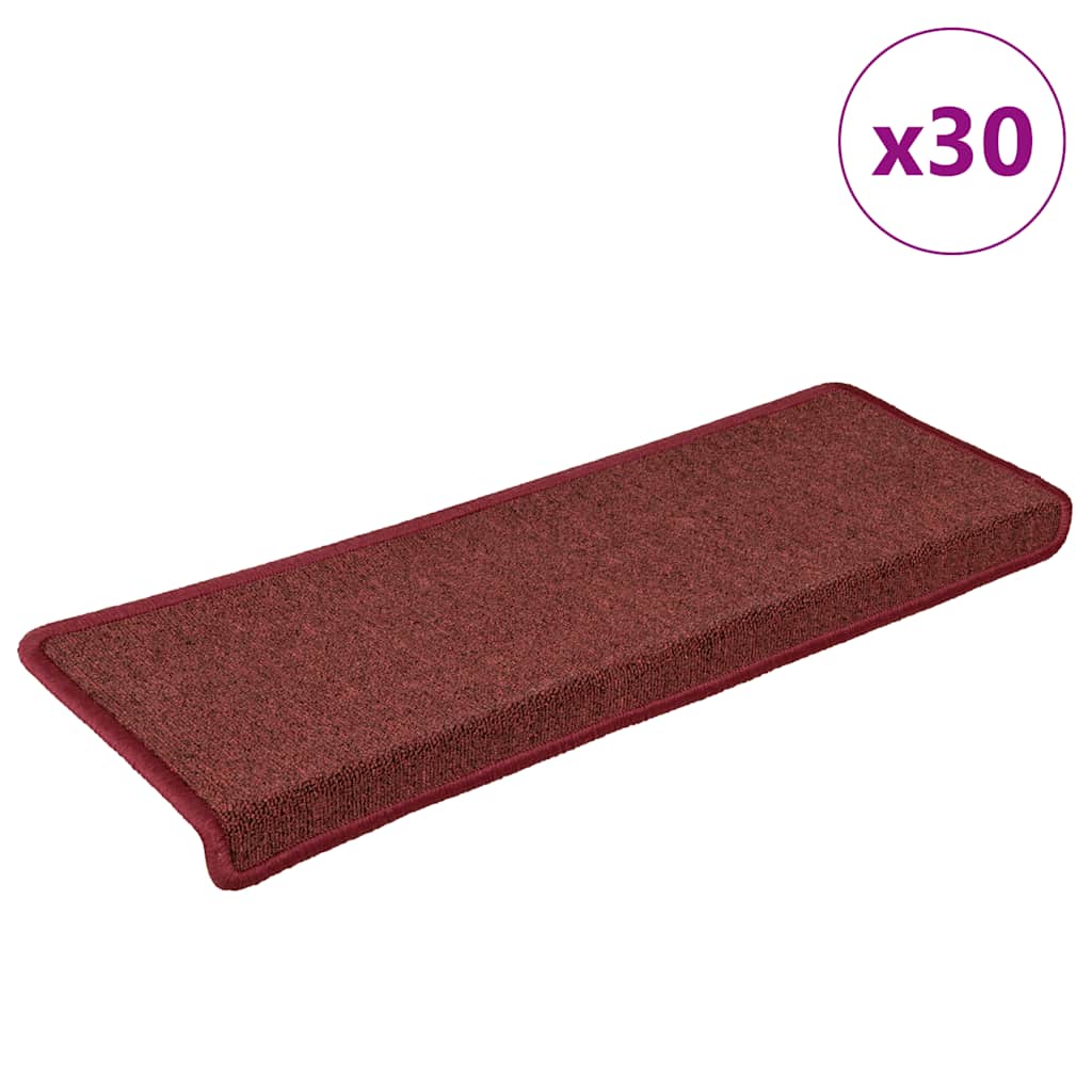 Trappematter 30 stk 65x21x4 cm bordeaux rektangulær kant